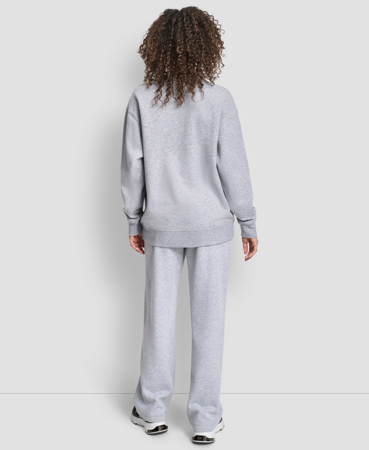 Dkny Women's Transfer Logo Crew Neck Sweatshirt In Gray