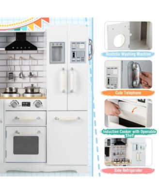 Wooden Kid's Corner Kitchen Playset with Stove for Toddlers