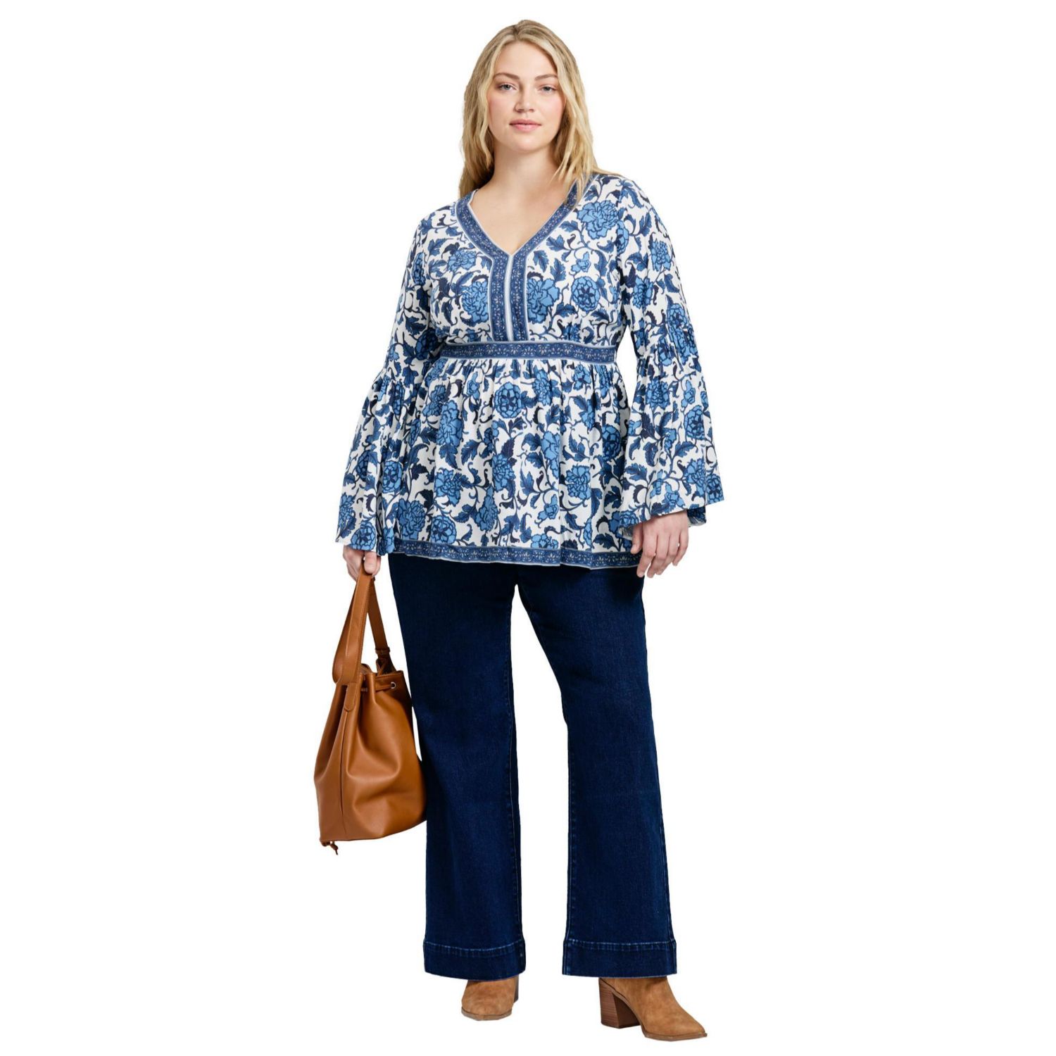 Women's Plus Size Arlo Bell Sleeve Tunic Top