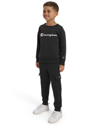 Boys' 4-7 Crewneck T-Shirt and Pants, 2-Piece Set