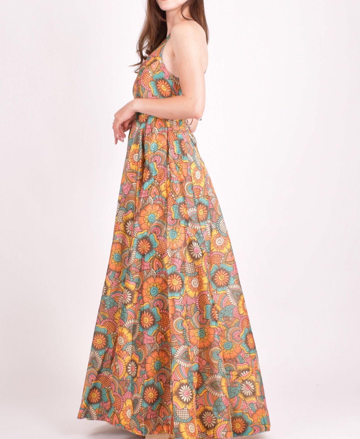 Женское платье RAAS Cora Sequins Embroidered Long, цвет: Оранжевый — фото 2