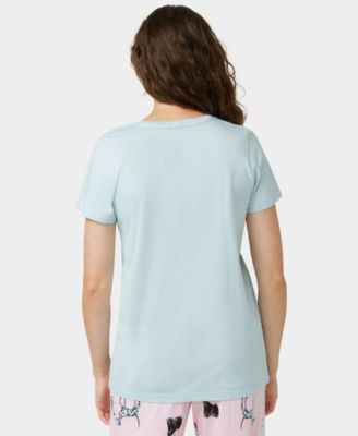 Women's Solid Short-Sleeve Scoop-Neck Sleepwear Top