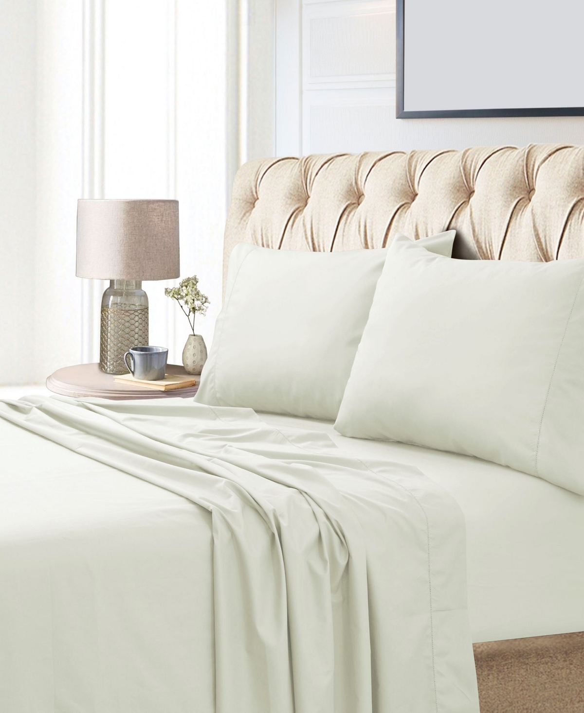 Tribeca Living Egyptian Cotton Sateen 800 Thread Count Extra Deep Pocket King Sheet Set