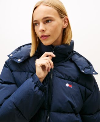Women's Oversized Hooded Flag Puffer Jacket