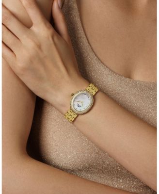 Women's Angelica Watch with Mother of Pearl Dial, Topaz Gemstones and Stainless Steel Bracelet 1342BANS