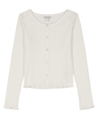 Calvin Klein - Girls 7-16 Variegated Rib Long-Sleeve Top
