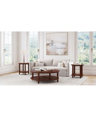 47" Solid Wood Hedworth Round Coffee Table