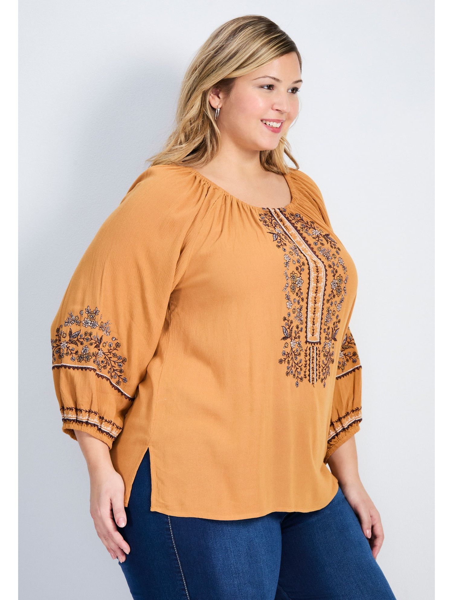 Women's Plus Size Anna Embroidery Detail Top