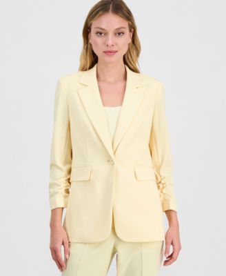 Women's Crepe One-Button Scrunched-Sleeve Jacket, Macy's Exclusive