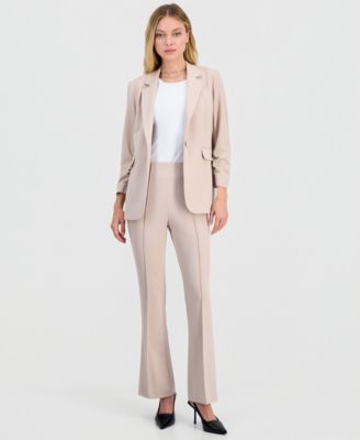 Women's Crepe High-Rise Flared-Leg Pants