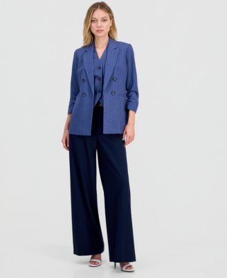 Women's Pinstripe Notched-Collar Jacket, Macy's Exclusive