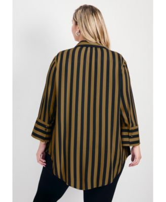 Women's Linear Longline Stripe Shirt