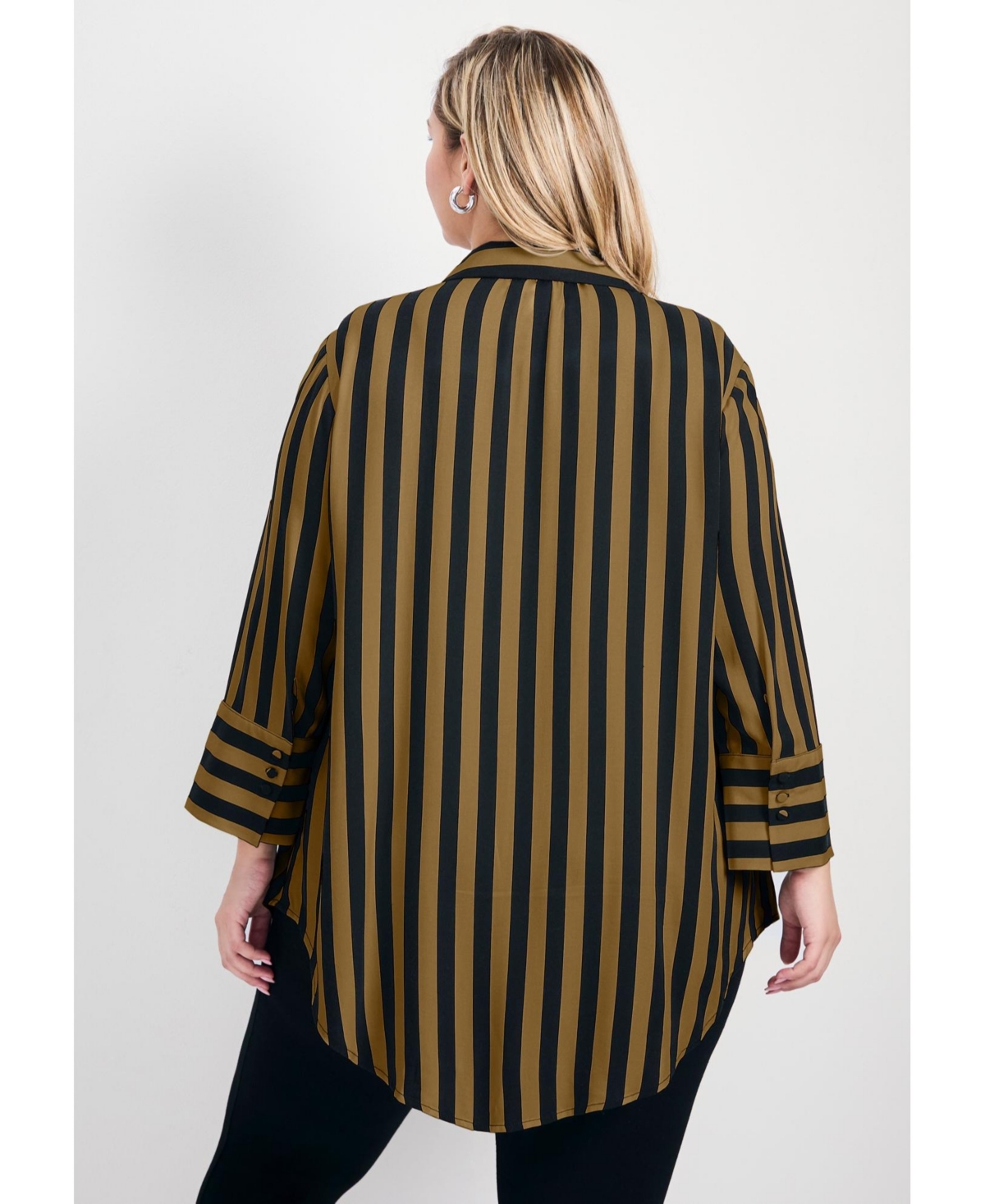 Avenue Women's Linear Longline Stripe Shirt