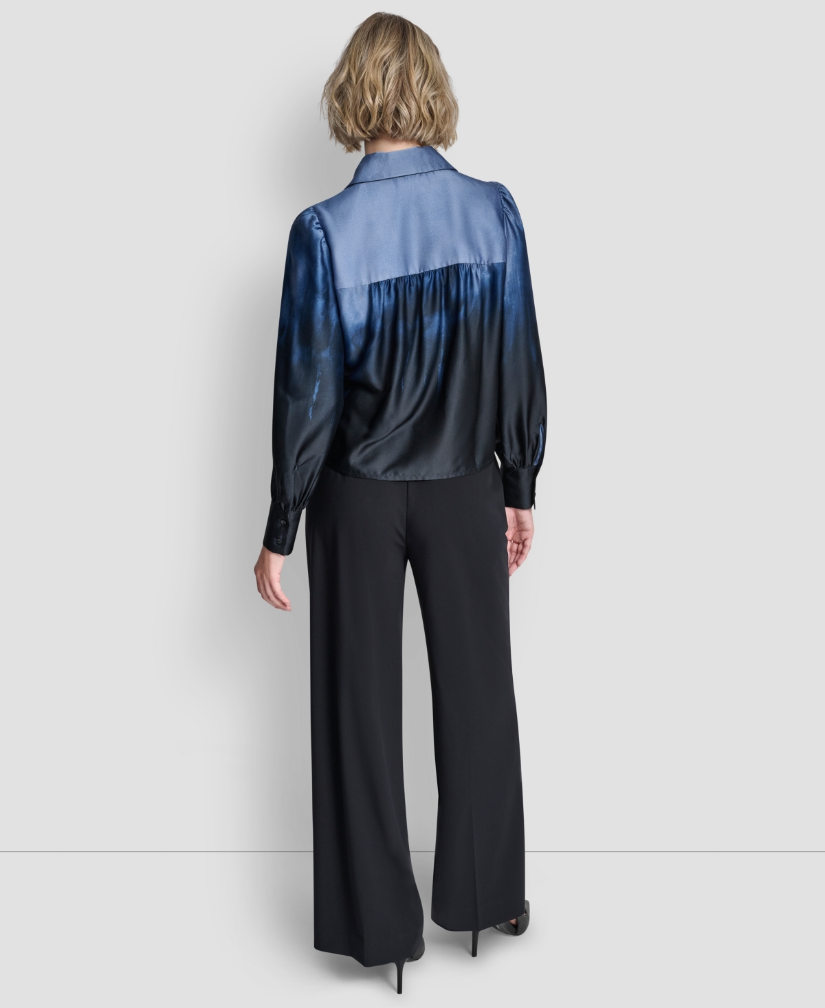 Dkny Women's Balloon-sleeve Blouse In Blue