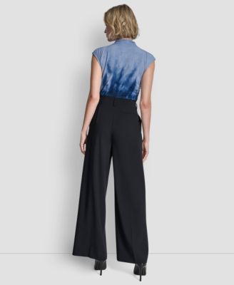 Women's Pintuck Wide Leg Pants