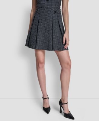 DKNY - Women's Pleated Zippered Mini Skirt