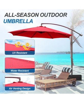 Offset Patio Umbrella 10' Cantilever Hanging Market Umbrella