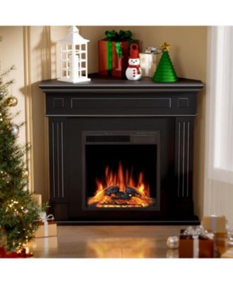 Corner Electric Fireplace with Mantel, TV Stand Electric Fireplace Heater with Remote Control for Living Room, Bedroom