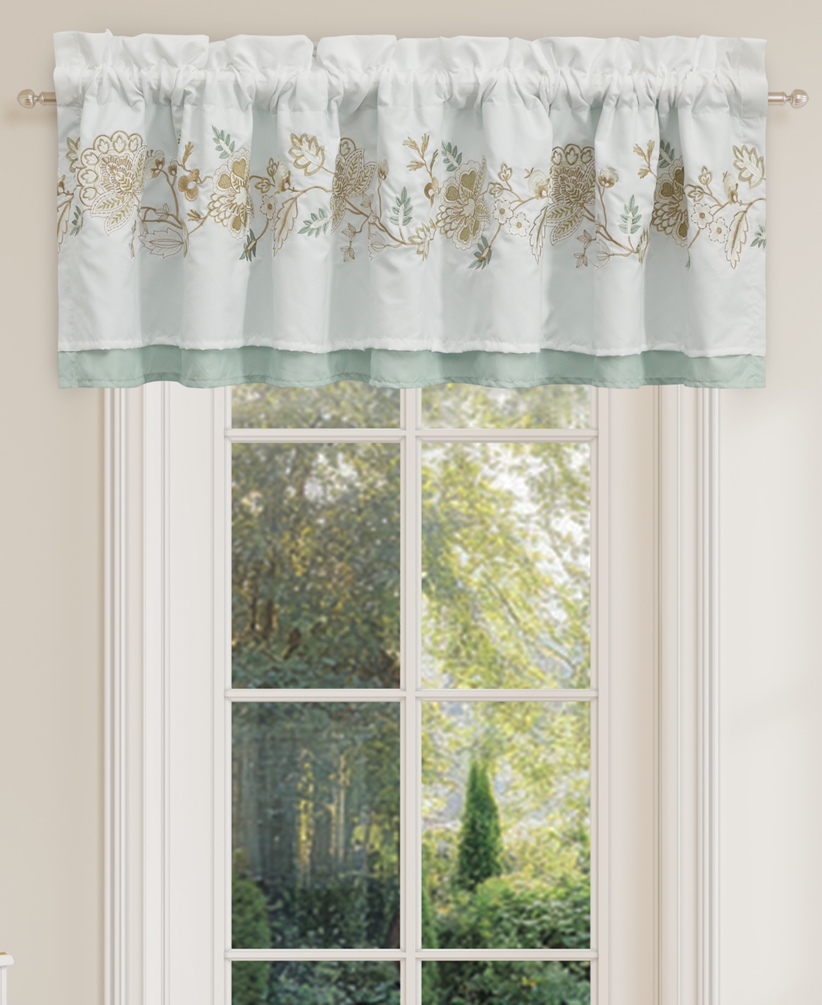 Royal Court Spring Social Window Straight Valance, 18" X 72" In Multi