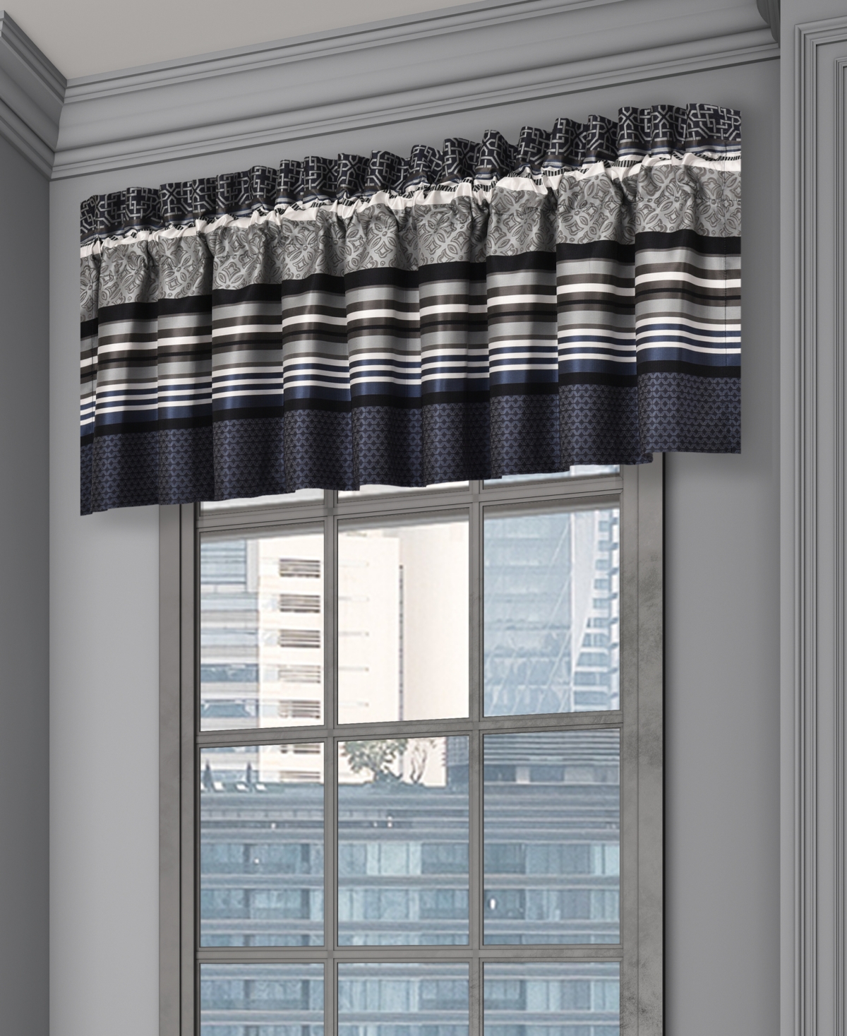 Royal Court Carlisle Window Straight Valance, 18" X 88" In Multi