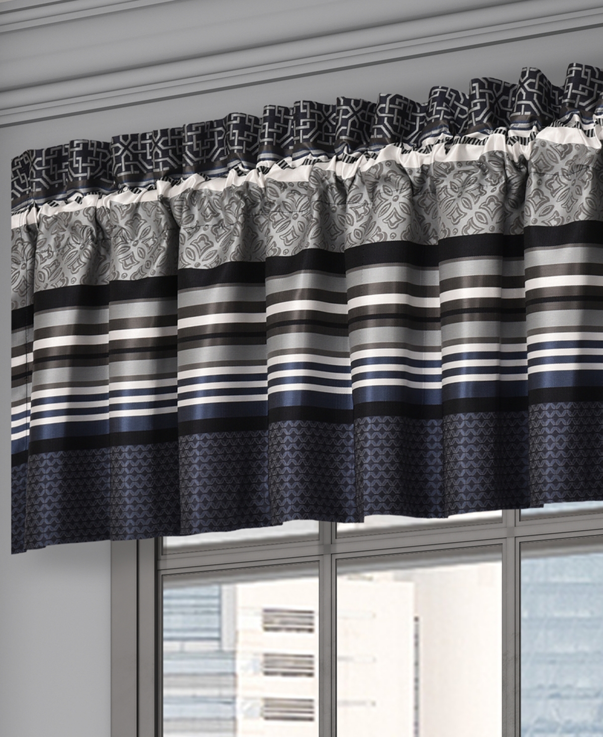 Royal Court Carlisle Window Straight Valance, 18" X 88" In Multi