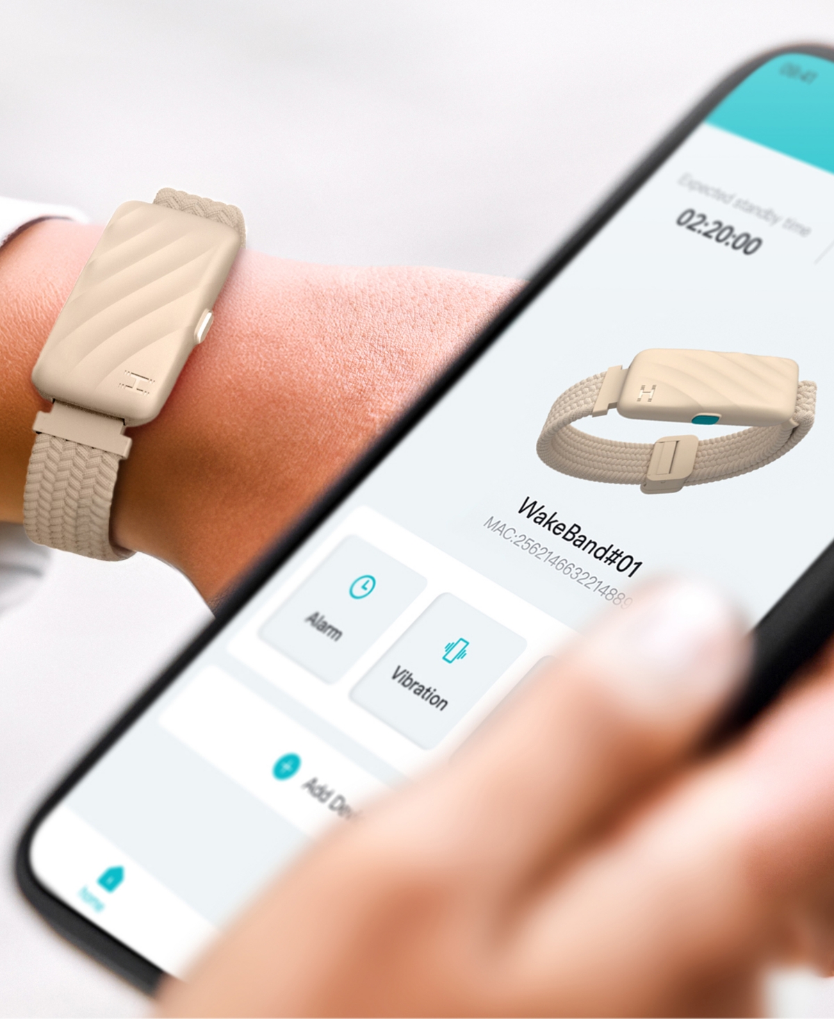 Homedics Wakeband Wrist Alram In White