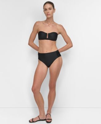 Women's High-Waist Side-Shirred Bikini Bottoms