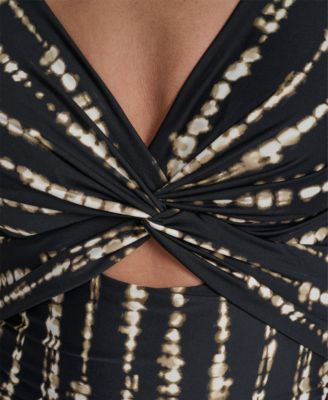 Women's Shirred Keyhole Detail One-Piece Swimsuit