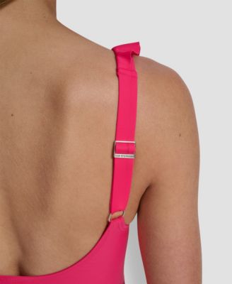 Ruffle Plunge Underwire Tummy Control One-Piece Swimsuit