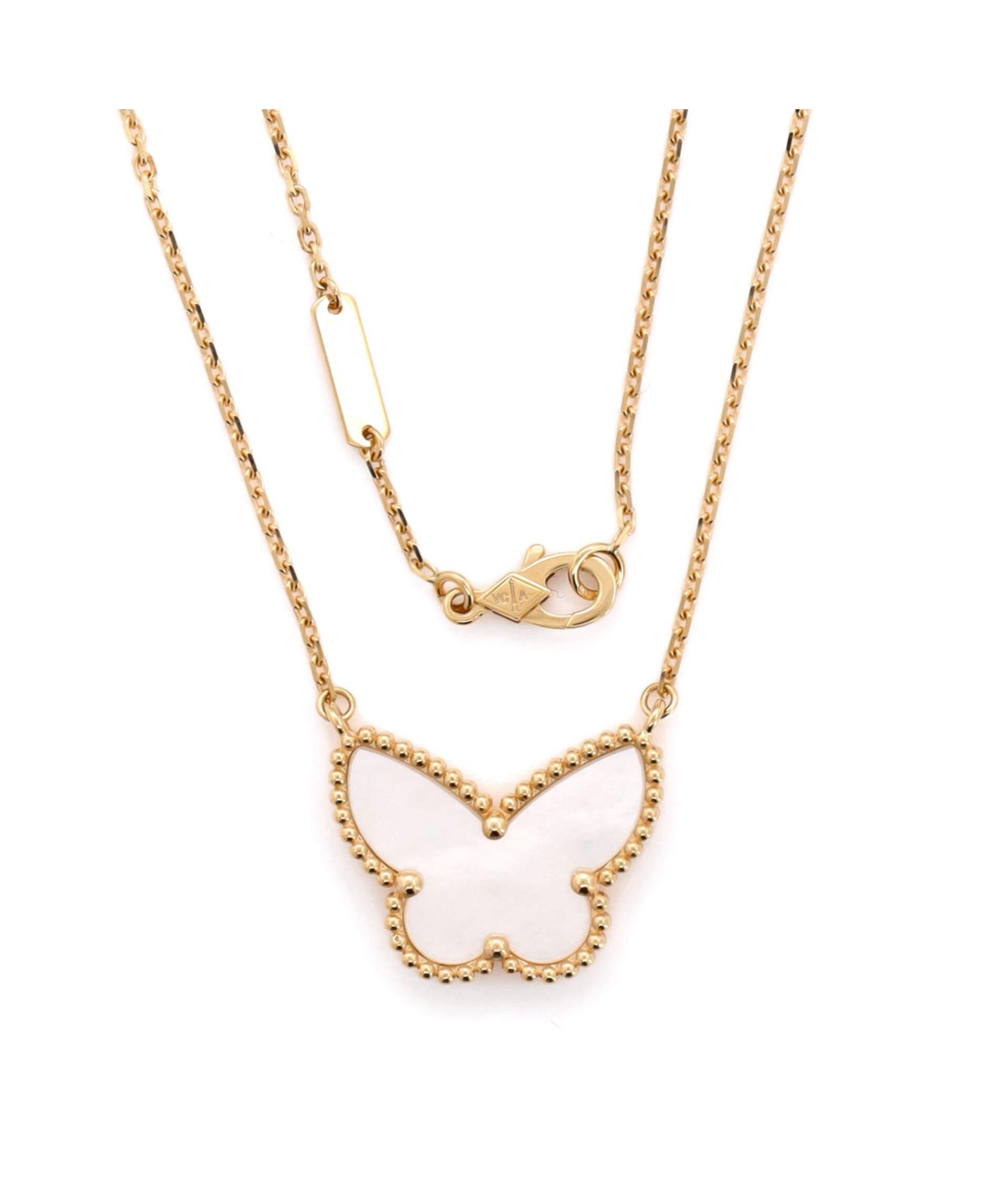 Pre-Owned Van Cleef & Arpels Lucky Alhambra Butterfly Pendant Necklace