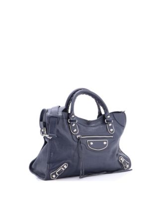 Medium City Classic Metallic Edge Bag Leather