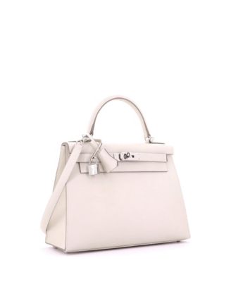 Kelly 28 Handbag Light Epsom with Palladium Hardware