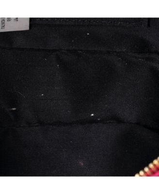 Small Medusa Icon Front Slip Pocket Camera Bag Quilted Leather