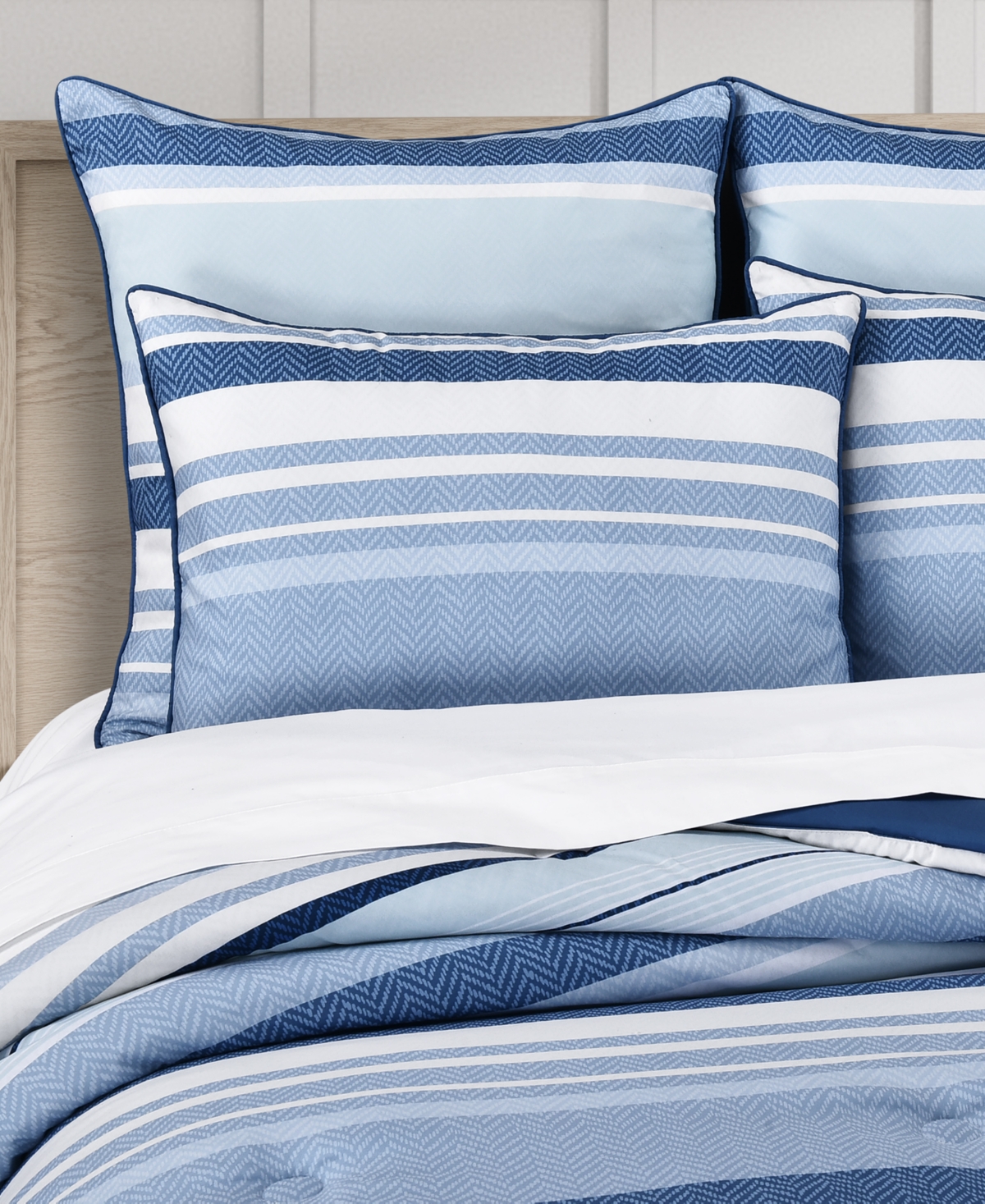 Royal Court Carson Multi-stripe 3-pc. Comforter Set, Full/queen In Blue