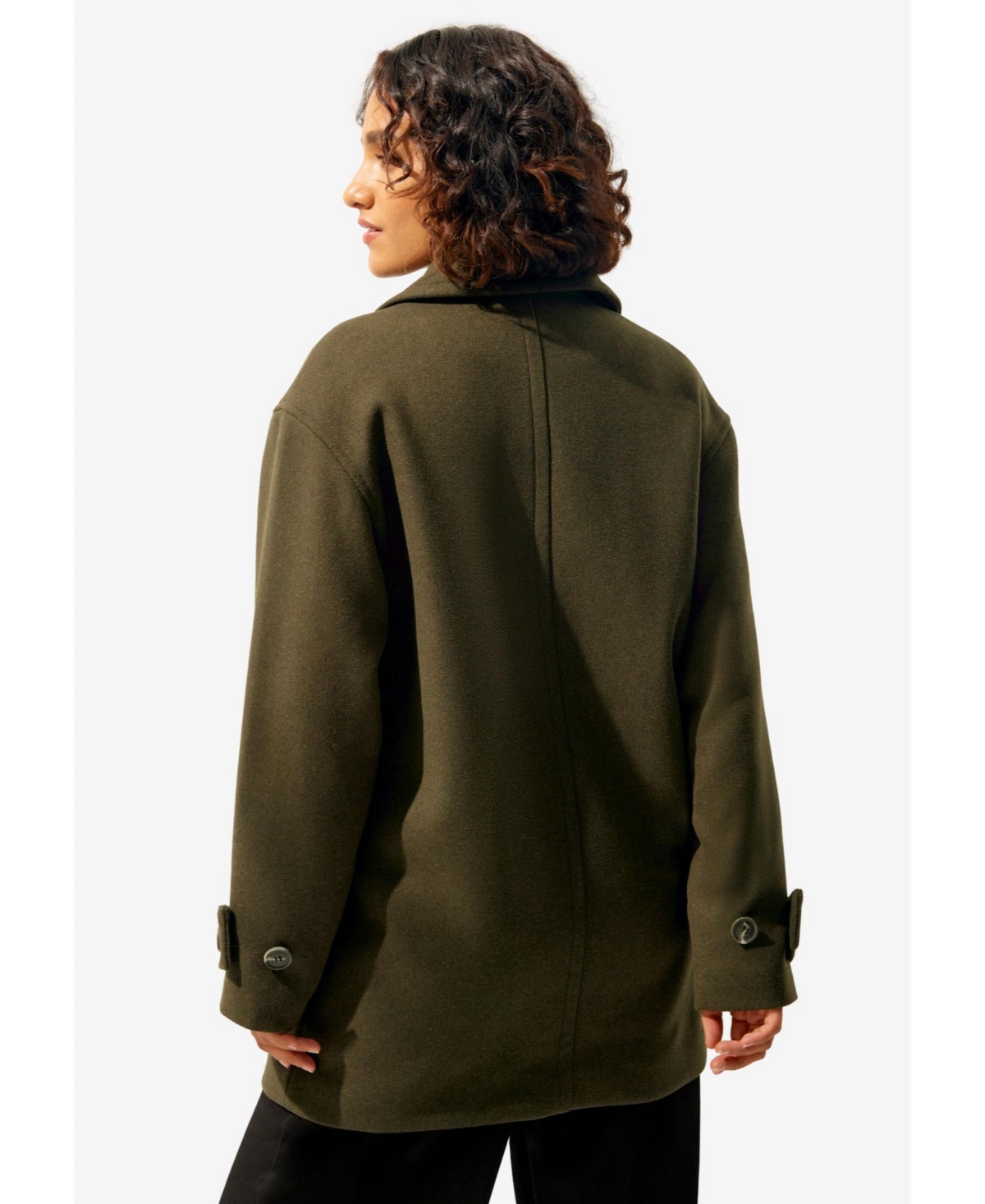 ellos Women's Double Breasted Peacoat