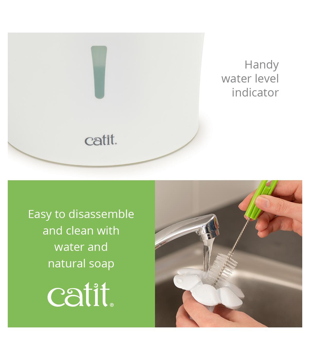 Catit Senses Flower Fountain Set w/ Silicone Placemat and Stainless Bowl Set