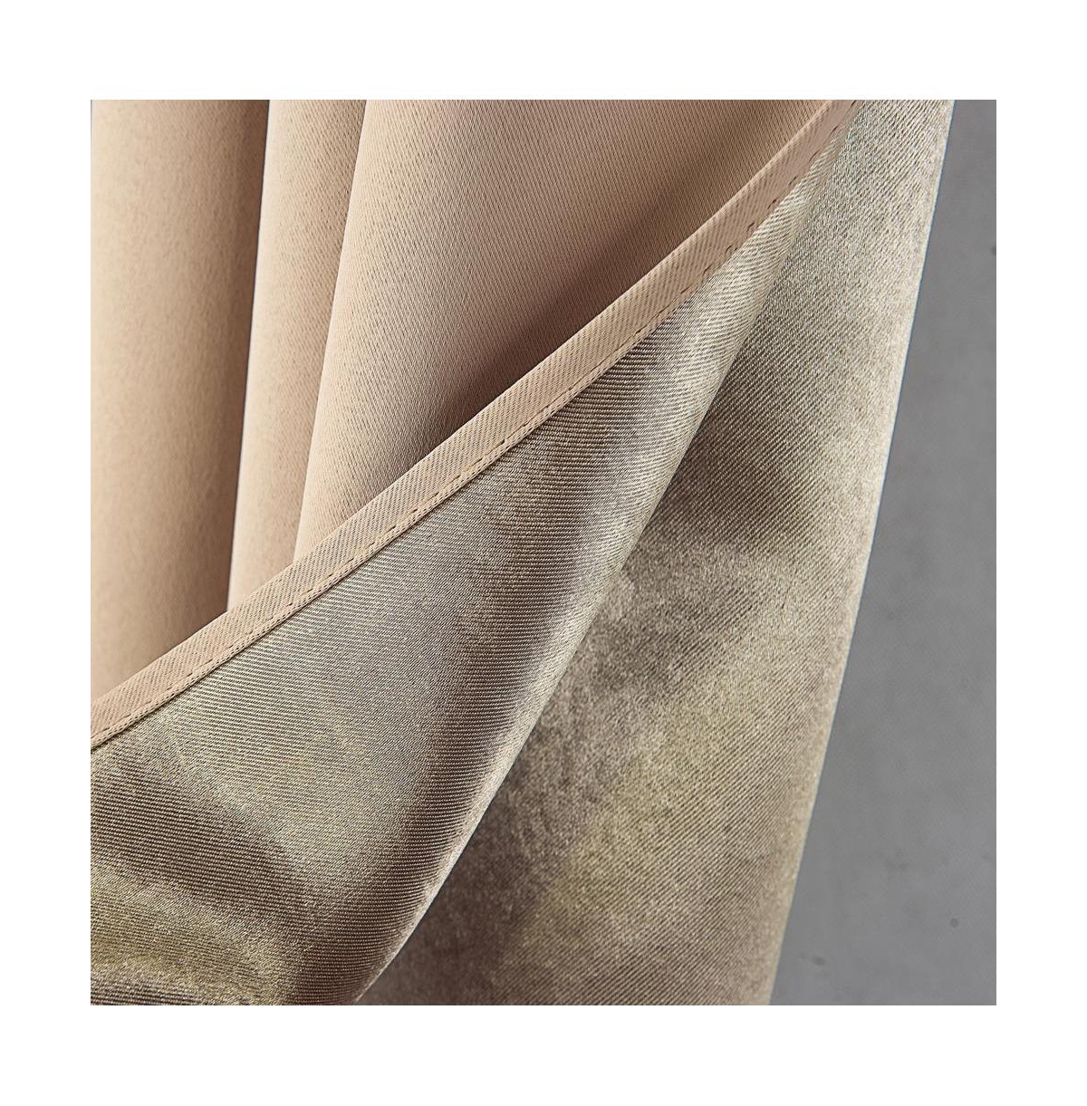 Olivia Gray Anchorage Blackout Single Grommet Curtain Panel Pair - 54x63", Sesame