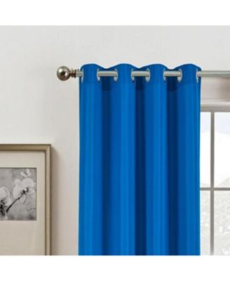 Gilbert Solid Single Grommet Curtain Panel Pair - 54x84", Navy