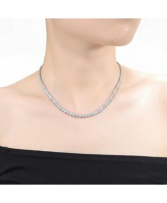 Women's 20" Elegant Tennis Necklace Clear Cubic Zirconia