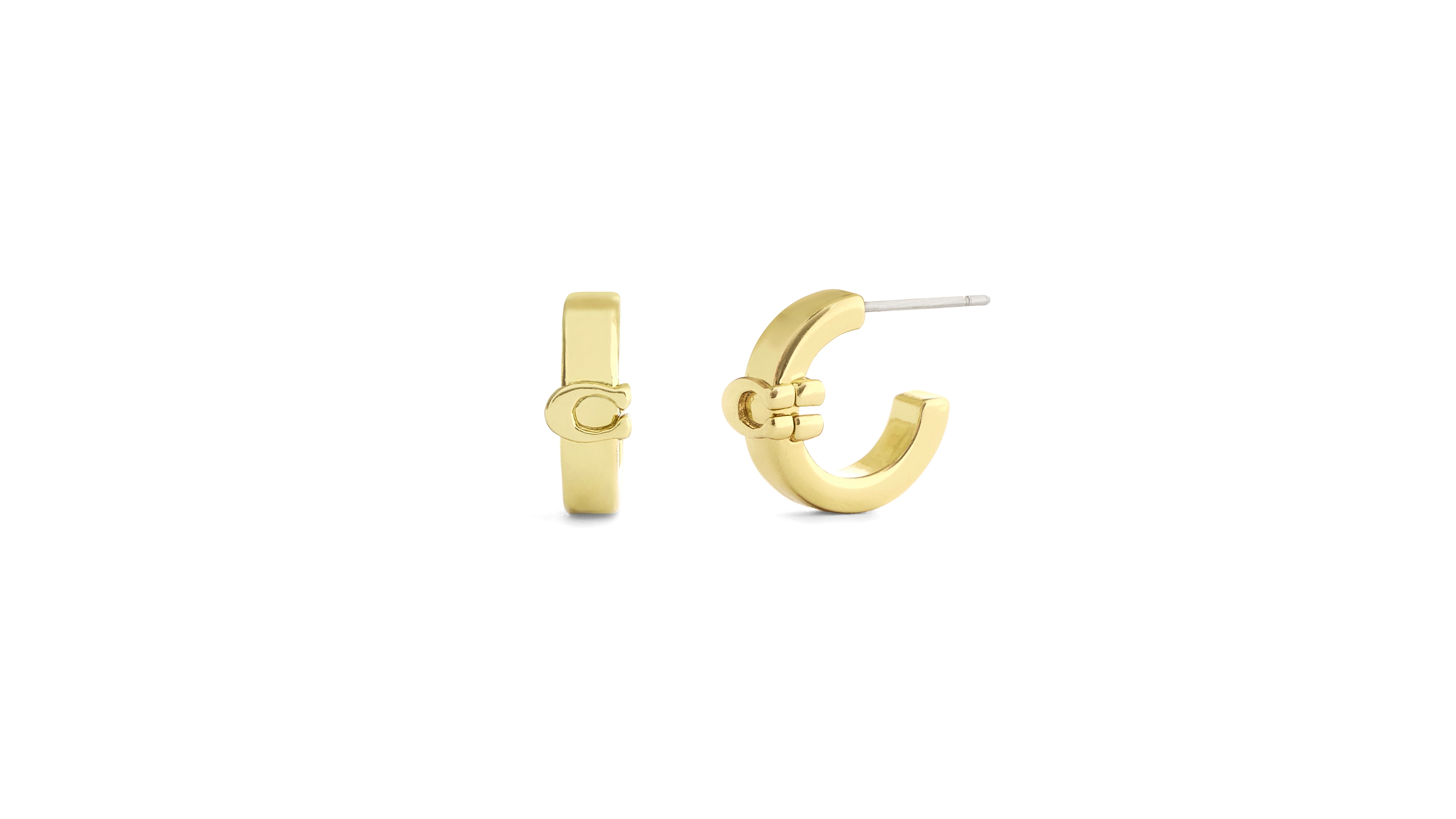 Coach Signature C Huggie Earrings