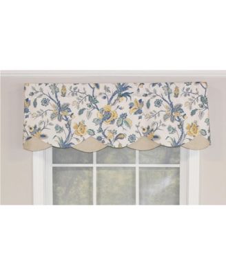 Gianna Petticoat Valance Natural. 3"Rod Pocket, Contrast Bottom fabric. 50"W x 15"L