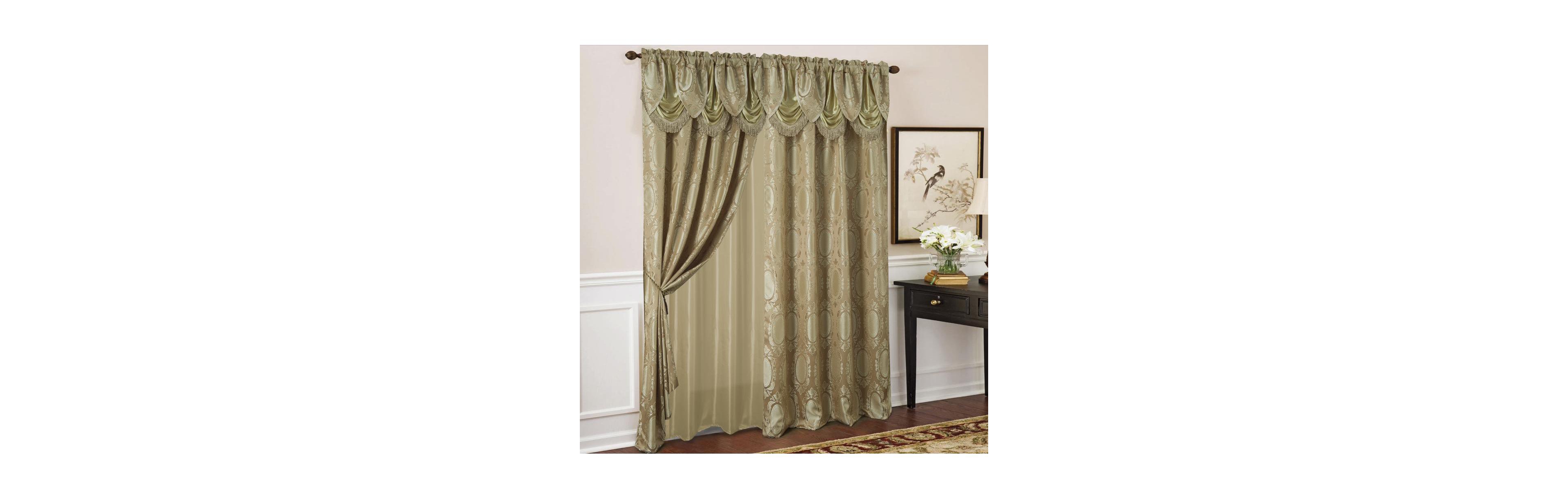 Olivia Gray Ramallah Trading Kenyon Damask Textured Jacquard Single Rod Pocket Curtain Panel - 54 x 84