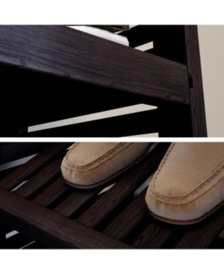 Solid Wood Walk-In Closet Organizer with 5 Drawers and Solid Wood Doors