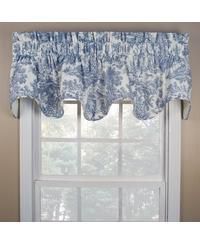 Victoria Park Toile Room Darkening Solid Color Lined Scallop Window Valance - 70 x15"