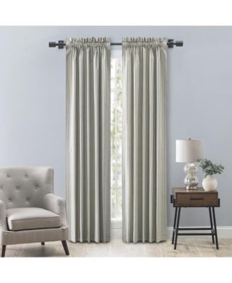 Springfield Stripe Tailored 3" Rod Pocket Curtain Panel Pair with Ties 82" x 84"