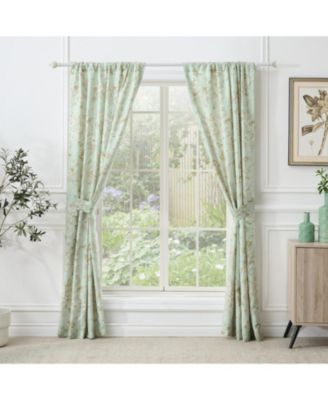 Olivia Light Filtering Semi Sheer 3" Rod Pocket Window Panel Pair 42" x 84" Mint