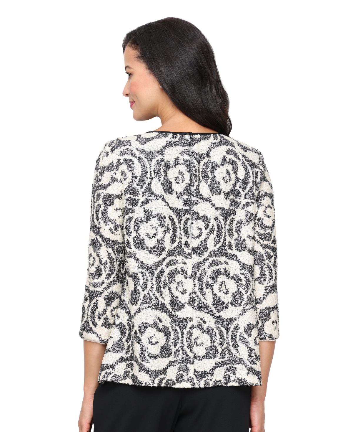 Alex Evenings Petite 2-Piece 3/4-Sleeve Patterned Top and Jacket