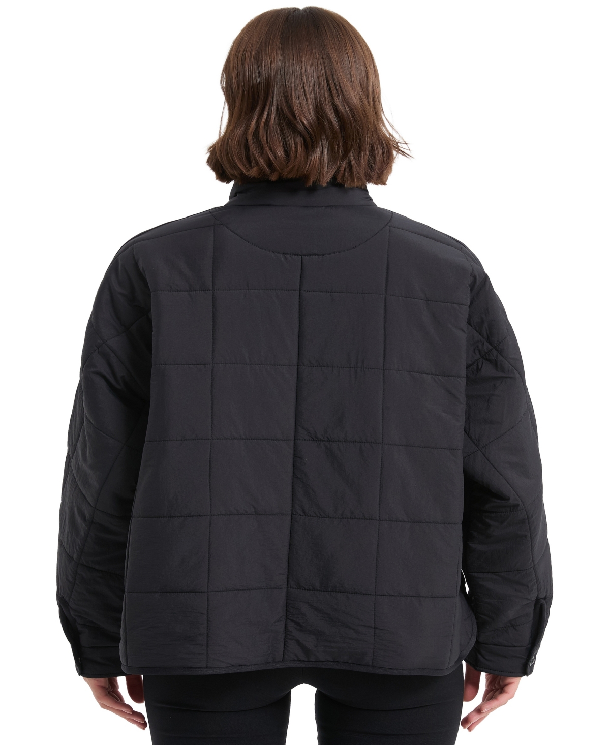 Hawke & Co. Women's Crinkle Oversized Quilted Jacket In Black