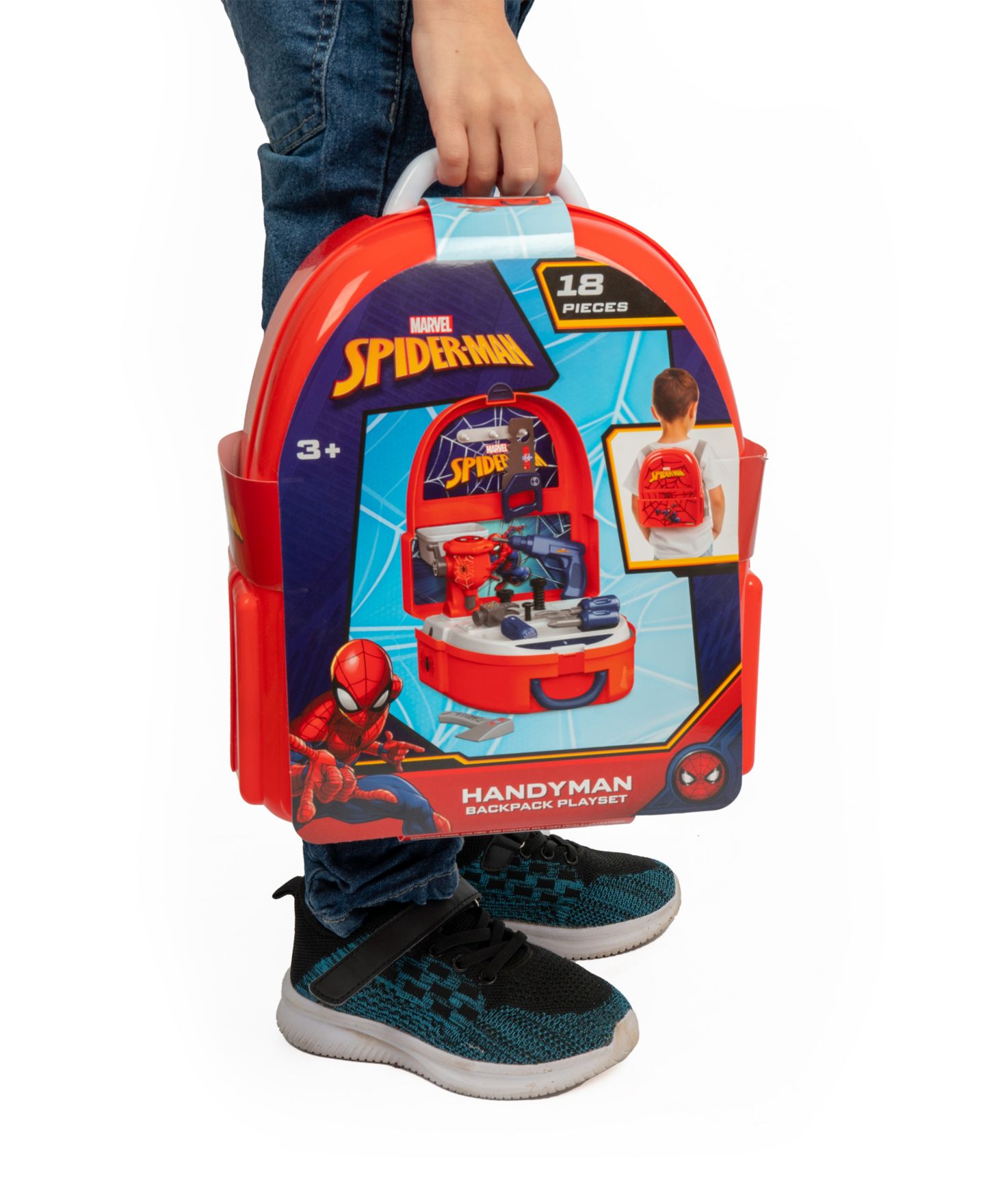 Детские игрушки World Tech Toys Spider-Man Handyman 18-Piece Tool Set with Rolling Suitcase Backpack, Ages 3+ — фото 5