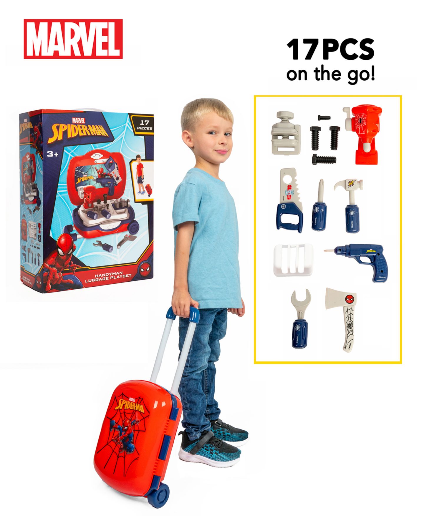 Детские игрушки World Tech Toys Spider-Man Handyman 17-Piece Tool Set, Ages 3+ — фото 7
